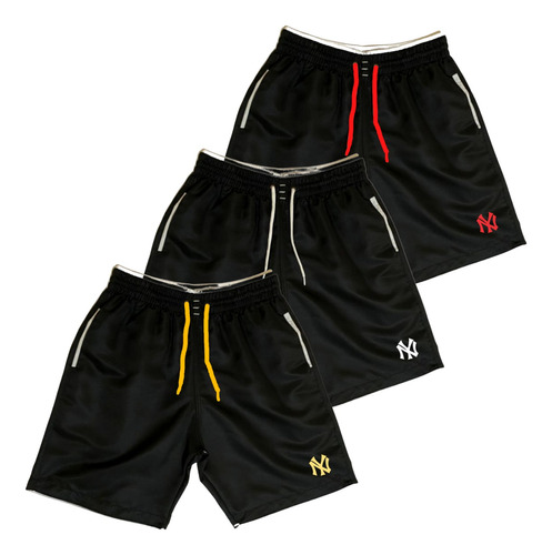 Combo 3 Bermudas Tactel Masculinas Shorts Academia Treino