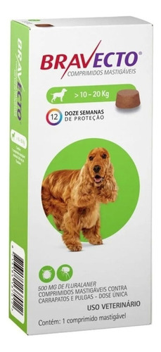 Antipulgas E Carrapatos Bravecto 10 20 Kilos 500mg Cachorro