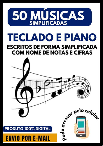 50 Partituras Para Iniciante - Teclado Fácil De Tocar