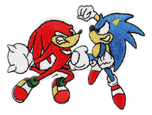 Parches Sonic Y Knuckles Bordado Adhesivo Ropa Plancha