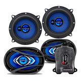 4 Auto Falante Hurricane 5 / 6x9 280w + Modulo Taramps Tl500