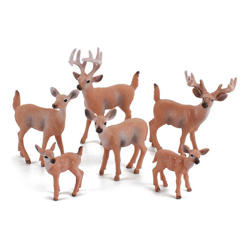 (7 #mold) Minifiguras De Animales De La Familia De Ciervos Y