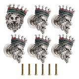 Nakhle 6pcs Lion Head Cabinet Knobs,drawer Cabinets Dresser.