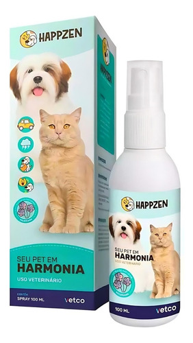Spray Happzen Para Cães E Gatos Vetco 100ml