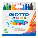 Crayón Giotto Cera Maxi 12 Colores