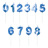 Vela Celeste Números N°4 (12 Cm.) X Unidad