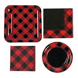 Paquetes De Fiesta - Buffalo Plaid Farmhouse Party Supplies 