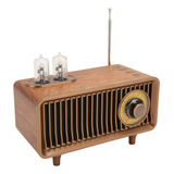 Mini Rádio De Som Estéreo Fm De Madeira Vintage De Imitação