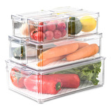 Organizador Refrigerador Cocina Set 7 Contenedores Con Tapa