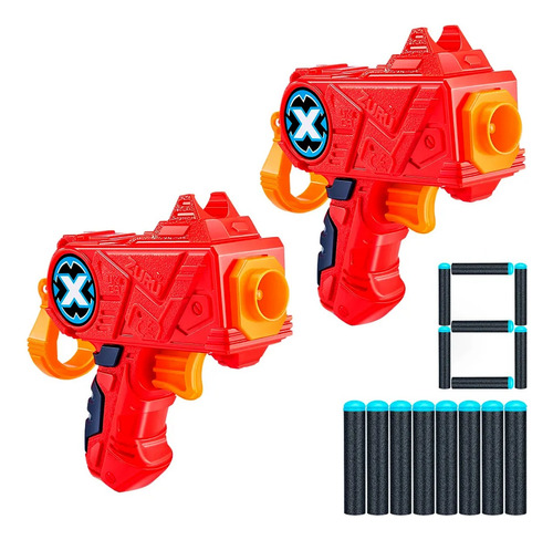 Pistola Doble Micro Lanza Dardos Hasta 24m X-shot