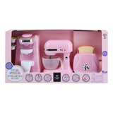 Set Juguetes De Cocina Cafetera Tostadora Batidora Rosa / J