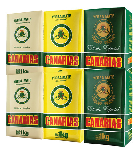 Yerba Mate Canarias Mix Tradicional Te Verde Especial 6x1kg