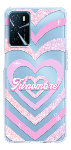 Funda Para Oppo Para Mujer Corazón Rosa Con Tu Nombre