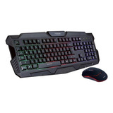 Teclado Y Mouse Gamer Retroiluminado Noganet Nkb-47 Color Del Teclado Negro