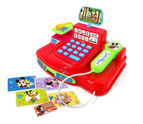 Caja Registradora Disney Mickey Juguete Compras Dinero Orig.