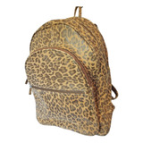 Mochila De Cuero Vacuno Leopardo Prints