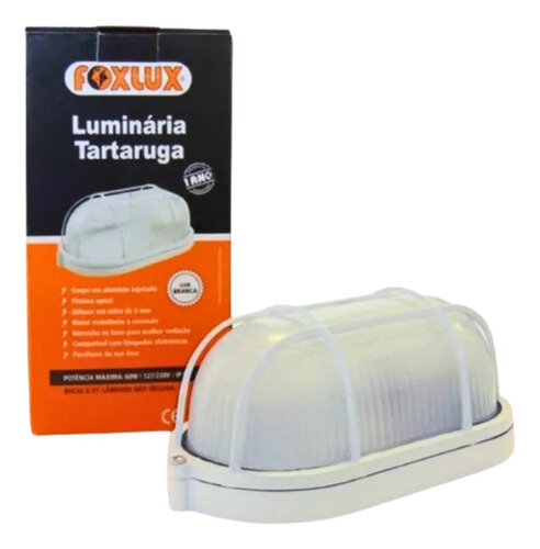 Luminária Tartaruga Branca Foxlux Econômica