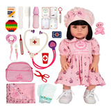 Boneca Bebe Infantil Barbie Reborn 52cm Realista Pano Grande