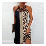 Veless Hollow Elegante Vestido De Fiesta Boho Estampado Vest