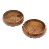 Juego De Platos Vajilla Madera 2 Piezas 20 Cm Natura 4998070