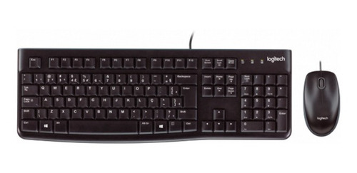 Kit Teclado E Mouse Com Fio Usb Abnt2 Preto Mk120 - Logitech