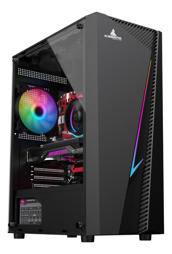 Gabinete Caja Atx Gamer Iceberg Flux Elite 1 Ventilador Argb