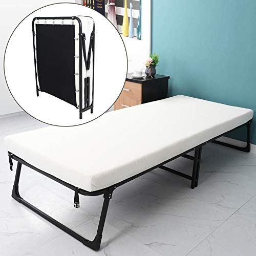 Cama Plegable Con Colchón De Espuma Viscoelástica Gruesa De 