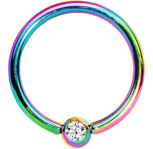 Piercing Mamilo 100% Titanio Rainbow Argola Captive 1,2 Mm