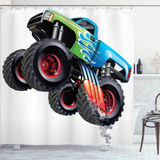 Cortina De Ducha Ambesonne Cars, Diseño De Monster Truck Coo