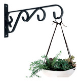 Suporte Mão Francesa Rústico P/ Plantas 25cm Preto Kit C/ 1