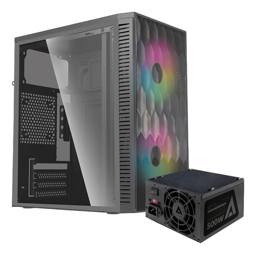 Gabinete Acteck Fuji Gc470 M-atx 500w Rgb 2 Fan Acrilico