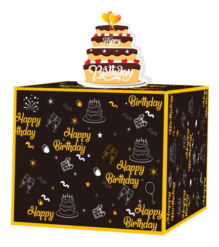 E Happy Birthday Money Box Cash Gift Pull, Cash Gift Box, Ca
