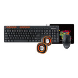 Kit 4 En 1 Mouse Teclado Mousepad Y Parlante Mt-c105 Meetion