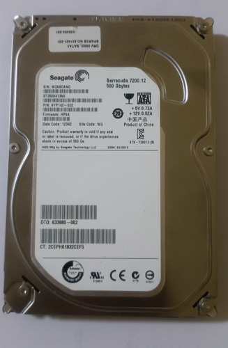 Disco Duro Interno Seagate Barracuda 500 Gb 3.5 7200 Rpm