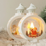 2 Pcs Faroles De Navidad Ornamento Vela Llama Luz Led