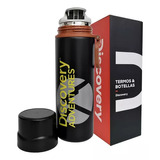 Botella Termíca Deportiva 450 Ml Discovery Acero Pico Flip Color Negro