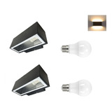 Pack 2foco Aplique Muro Bidireccional +luz Led Fría O Cálida