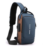 Bolso De Hombro Cruzado Para Hombre, Mochila Usb Pequeña