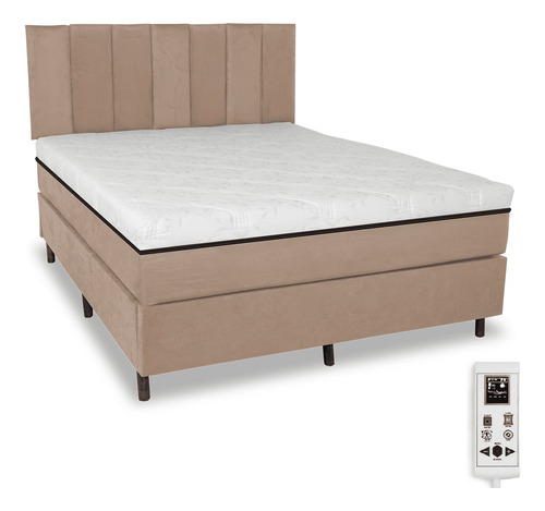 Colchão Magnético Queen Bio Massageador Cromo + Cama Box Cab