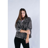 Campera Oversize Negra Larga Mujer Rigida