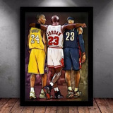 Quadro Poster Nba Kobe Bryant Lebron James Michael Jordan