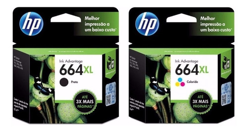 Cartuchos Hp 664xl Negro + 664xl Color Originales