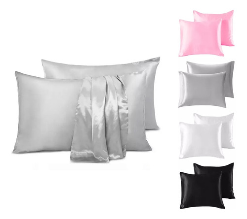 Fundas De Almohada Estándar Seda Pura Suaves 2pack