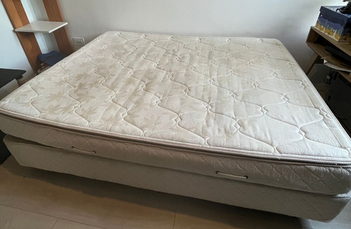 Sommier Con Colchon 140 X 190 Resortes Doble Pillow