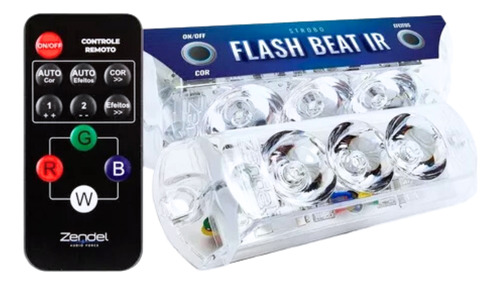 Kit Strobo Flash Beat Zendel Controle Som Automotivo