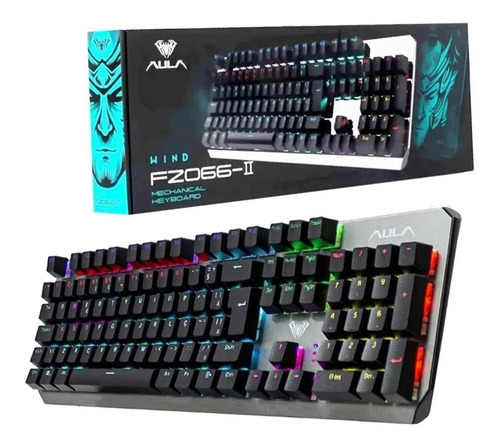 Teclado Gamer Mecânico Usb Keyboard Aula F2066-ii Com Led