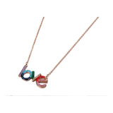 Collar Acero Inoxidable Love Swarovski Elements