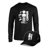 Camibuso Gamer Camiseta Manga Larga Con Gorra