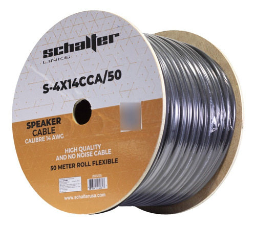 Cable Bocina Cal 14x4 Hilos Rollo Con 50 Mts Msi