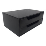 Organizador 2 Gavetas Preto Folha Sulfite A4 Base Monitor